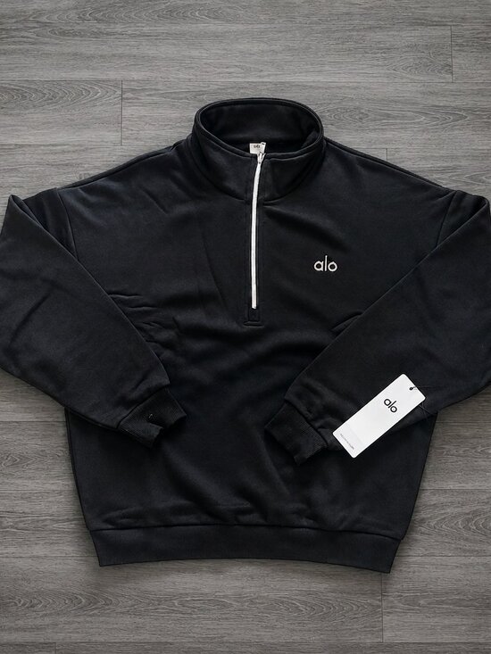 ALO Yoga Tops - ALO Yoga Accolade Black 1/4 Zip Pullover Sweatshirt - NWT